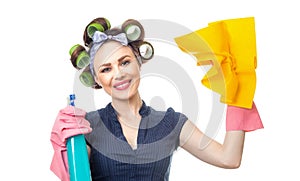 Housewife with rag