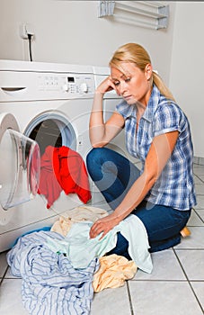 Housewife washing