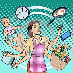 Housewife work time family success woman