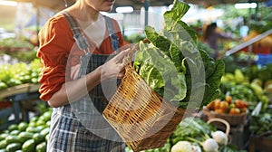 Housewives Favor Fresh, Clean Vegetables, Celebrating the Bounty of Organic Gardens