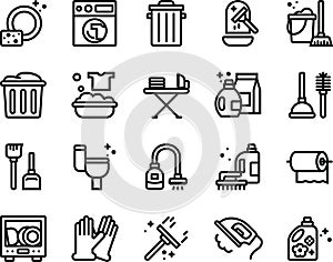 housework cleansing lineicon