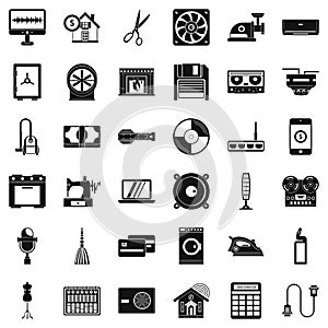 Houseworking icons set, simple style