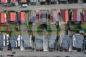 Housing Estate Residential Suburban Area View From Above, Aerial View