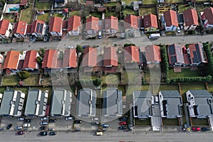 Housing Estate Residential Suburban Area View From Above, Aerial View