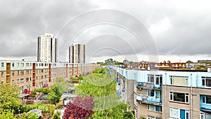 Housing estates at De Esch district, Rotterdam, The Netherlands