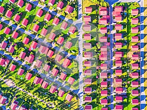 Housing in suburban area aerial
