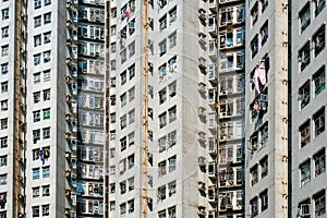 Housing project facade, residential building  HongKong