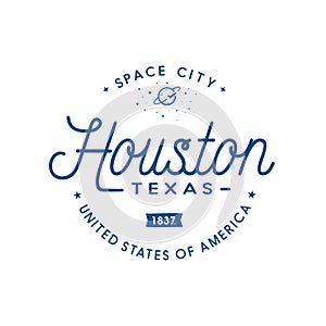 City of Houston. Space city. Vector and illustration.