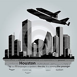Houston city silhouette. photo