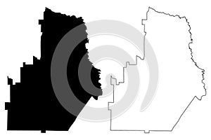 Houston County, Georgia U.S. county, United States of America,USA, U.S., US map vector illustration, scribble sketch Houston map