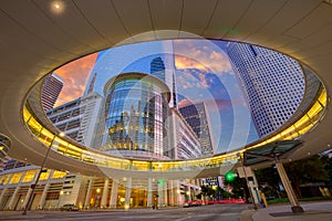 Houston Downtown sunset skyscrapers Texas