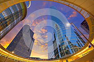 Houston Downtown sunset skyscrapers Texas