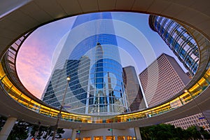 Houston Downtown sunset skyscrapers Texas