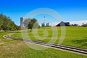 Houston Hermann park railway and Miller Theatre