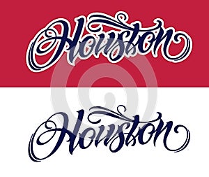 Houston lettering in tattoo style