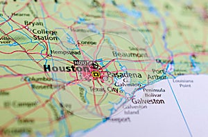 Houston on map