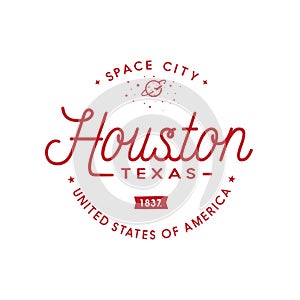 City of Houston. Space city. Vector and illustration.