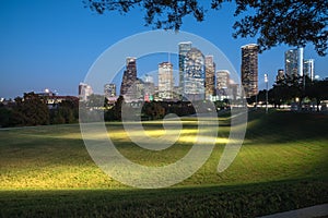 Houston skyline blue hour