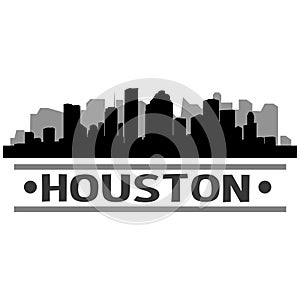 Houston Skyline City Icon Vector Art Design photo