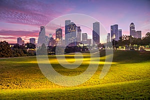 Houston skyline at dawn