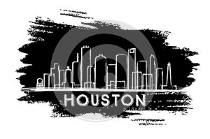 Houston Skyline Silhouette. Hand Drawn Sketch.