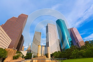 Houston skyline from Tranquility Park Texas US photo