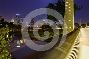 Houston sunset skyline from Texas US