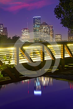 Houston sunset skyline from Texas US