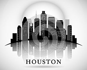 Houston Texas skyline city silhouette photo