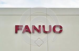 FANUC Corporation office building wall sign in Houston, TX.