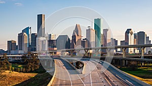 Houston, Texas, USA Skyline and Highway