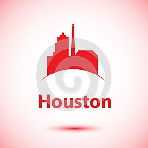Houston USA, detailed silhouette