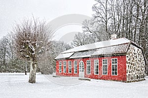 Hovdala Castle Orangery in Winter photo