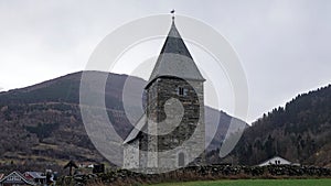 Hove stone church in Vik i Sogn in Norway