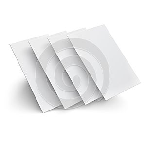 Hover blank pages on white background. photo