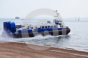 Hovercraft during departure photo