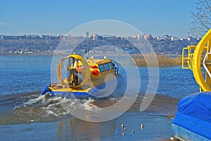 Hovercraft on a river photo