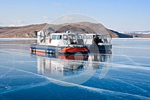 Hovercraft on the surface of Lake Baikal