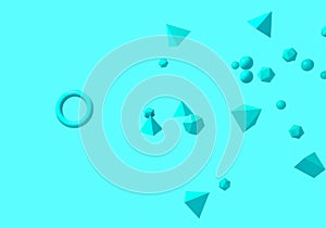 Hovering basic geometric shapes - 3d illustration