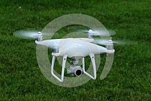 Hovering Drone with Grass Background