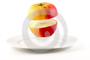 Hovering Sliced Apple