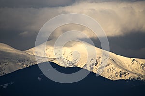 Hoverla mountain in spring. Highest peak of Chornohora ridge.