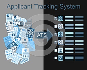 How applicant tracking system ATS works vector photo