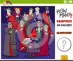 How many cartoon vampires educational game for kids