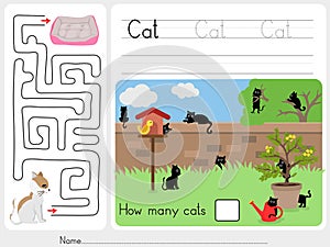 How many cats and maze game