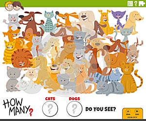 How many dogs and cats educational game for children