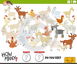 How many goats and chickens educational task for children