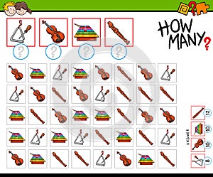 How many musical instruments counting game