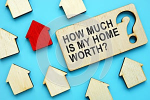 How Much is My Home Worth sign and house model. photo