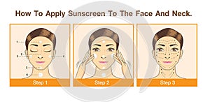 How to apply sunscreen to the face and neck photo